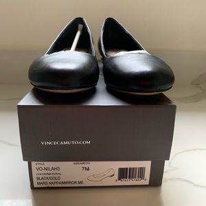 Vince Camuto flats with gold details